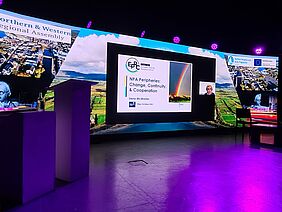 Dr Irene McMaster on screen starting her presentation