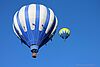 Hot air balloons flying